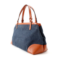 Load image into Gallery viewer, GUCCI Kraft Tote Navy/Brown348715 Canvas Leather
