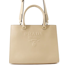 Load image into Gallery viewer, PRADA Embossed Logo 2-Way Bag Beige1BA337 Leather
