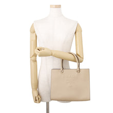 Load image into Gallery viewer, PRADA Embossed Logo 2-Way Bag Beige1BA337 Leather
