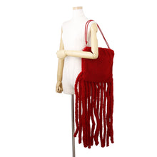 Load image into Gallery viewer, Bottega Veneta Fringe Shoulder Red Fabric Leather
