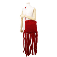 Load image into Gallery viewer, Bottega Veneta Fringe Shoulder Red Fabric Leather
