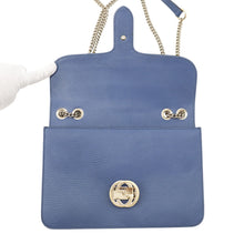 Load image into Gallery viewer, GUCCI Interlocking G Chain Shoulder Blue510303 Leather
