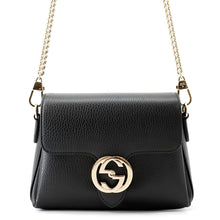 Load image into Gallery viewer, GUCCI Interlocking G Chain Shoulder Black607720 Leather
