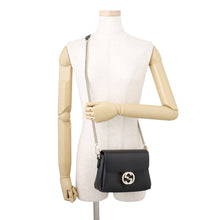 Load image into Gallery viewer, GUCCI Interlocking G Chain Shoulder Black607720 Leather
