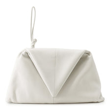 Load image into Gallery viewer, Bottega Veneta Triangle Clutch Bag White622712 Lamb Leather
