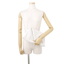 Load image into Gallery viewer, Bottega Veneta Triangle Clutch Bag White622712 Lamb Leather
