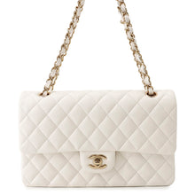 将图像加载到图库查看器中，CHANEL Matelasse 25 Double Flap Chain Shoulder WhiteA01112 Caviar Leather
