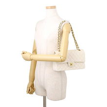 将图像加载到图库查看器中，CHANEL Matelasse 25 Double Flap Chain Shoulder WhiteA01112 Caviar Leather
