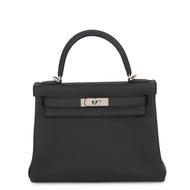 HERMES Kelly Retourne Black Togo Leather Size 28