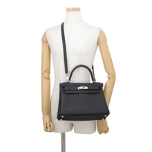 将图像加载到图库查看器中，HERMES Kelly Retourne Black Togo Leather Size 28

