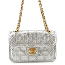 将图像加载到图库查看器中，CHANEL Mini flap Bag SilverMetalicAS4797 Calf Leather
