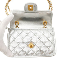 将图像加载到图库查看器中，CHANEL Mini flap Bag SilverMetalicAS4797 Calf Leather
