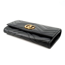 Load image into Gallery viewer, GUCCI GG Marmont continental wallet Black443436 Leather

