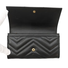Load image into Gallery viewer, GUCCI GG Marmont continental wallet Black443436 Leather
