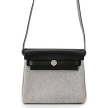 将图像加载到图库查看器中，HERMES Herbag zip Ecru/Black Toile H Vache Hunter Leather Size Mini
