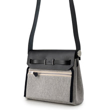 将图像加载到图库查看器中，HERMES Herbag zip Ecru/Black Toile H Vache Hunter Leather Size Mini
