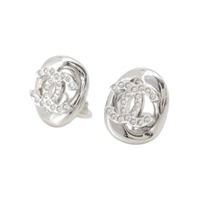 Load image into Gallery viewer, CHANEL CC Logo Earring Metal Rhinestone
