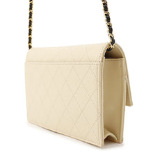 Load image into Gallery viewer, CHANEL CC Logo Chain Wallet Beige/BlackAP5455 Caviar Leather

