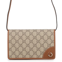 Load image into Gallery viewer, GUCCI GG Emblem Shoulder Wallet Brown/Beige820688 GG Supreme/Leather
