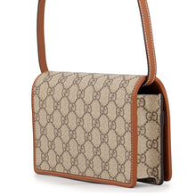 Load image into Gallery viewer, GUCCI GG Emblem Shoulder Wallet Brown/Beige820688 GG Supreme/Leather
