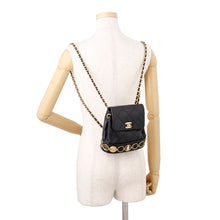 Load image into Gallery viewer, CHANEL Matelasse IconChain Backpack BlackAS4275 Leather
