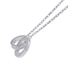 将图像加载到图库查看器中，CARTIER Love Circle Pave Setting NecklaceB7216300 18K White Gold
