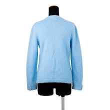 将图像加载到图库查看器中，CHANEL Snowflake Button Cardigan Size 34 Light BlueP62195 Cashmere63% Alpaca25% Polyamide12%
