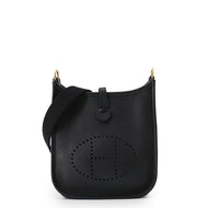 HERMES Evelyne Amazon Short Black Taurillon Lecmans Size TPM