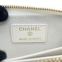 Load image into Gallery viewer, CHANEL Rhinestone Classic Zip Coin Purse WhiteAP0216 Caviar Leather
