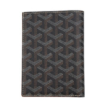 将图像加载到图库查看器中，GOYARD Herringbone Long Wallet Black/Tan PVC/Leather
