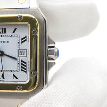 将图像加载到图库查看器中，CARTIER Santos Carre LM H41mm×W29mm Stainless Steel 18KYG White Dial2961
