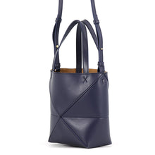 Load image into Gallery viewer, LOEWE Puzzle Fold Tote Abyss BlueA657V25X01 Shiny Calf Leather Size Mini
