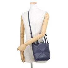 Load image into Gallery viewer, LOEWE Puzzle Fold Tote Abyss BlueA657V25X01 Shiny Calf Leather Size Mini
