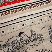 Load image into Gallery viewer, HERMES Giant Square Sailor Tattoo Bandana Size 140 Natural/Rouge/Black Cashmere70% Silk30%
