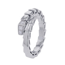 将图像加载到图库查看器中，BVLGARI Serpenti Viper Single Coil Ring Size XXL (Approximately size 20-22)360470 18K White Gold
