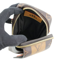Load image into Gallery viewer, LOUIS VUITTON Striped Double Phone Pouch LV MADE NIGO RS BrownM81005 Monogram stripe
