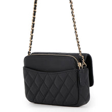 Load image into Gallery viewer, CHANEL Matelasse Flap ChainShoulder Phone Pouch BlackAP2096 Caviar Leather
