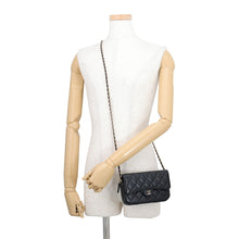 Load image into Gallery viewer, CHANEL Matelasse Flap ChainShoulder Phone Pouch BlackAP2096 Caviar Leather
