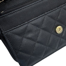 Load image into Gallery viewer, CHANEL Matelasse Chain wallet BlackAP3127 Caviar Leather
