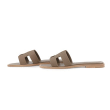 将图像加载到图库查看器中，HERMES Oran Sandals Etoupe Epsom Size 35
