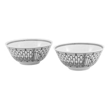 将图像加载到图库查看器中，HERMES H Deco Bowls (Set of 2) White/BlackP037084P Porcelain Size 12.5 cm
