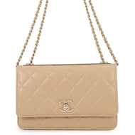 CHANEL Trendy CC Chain Wallet BeigeA80982 Lambskin