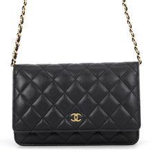 Load image into Gallery viewer, CHANEL Matelasse Classic Chain Wallet BlackAP0250 Lambskin
