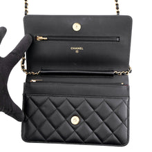 Load image into Gallery viewer, CHANEL Matelasse Classic Chain Wallet BlackAP0250 Lambskin
