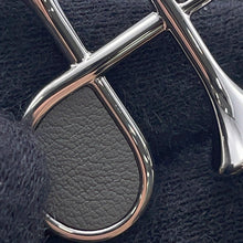 将图像加载到图库查看器中，HERMES Col H Earrings Gray Swift Leather Metal
