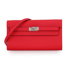 Load image into Gallery viewer, HERMES Kelly wallet long to go Rouge Ladue Evercolor
