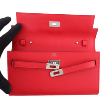 Load image into Gallery viewer, HERMES Kelly wallet long to go Rouge Ladue Evercolor
