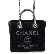 Load image into Gallery viewer, CHANEL Deauville2wayHandbag BlackA86374 Lame Tweed Leather Size Mini
