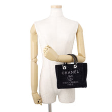 Load image into Gallery viewer, CHANEL Deauville2wayHandbag BlackA86374 Lame Tweed Leather Size Mini
