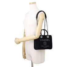 Load image into Gallery viewer, CHANEL Deauville2wayHandbag BlackA86374 Lame Tweed Leather Size Mini
